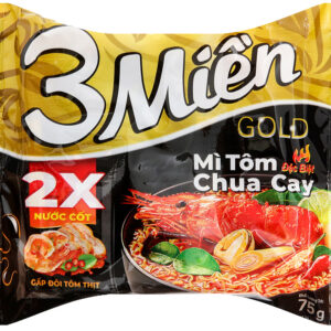 Mì 3 Miền Gold tôm chua cay đặc biệt thùng 30gói 75g