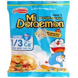 Mì Doraemon Acecook bò cuộn phô mai 62g thùng 30 gói