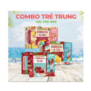 Combo Trẻ hoá - Kombucha Lựu, Táo, Đào